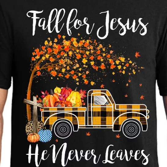 Fall For Jesus He Never Leaves Thanksgiving Jesus Pajama Set