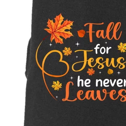 Fall For Jesus He Never Leaves Leaves Autumn Christian Women Doggie 3-End Fleece Hoodie