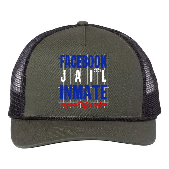 Funny Facebook Jail Inmate Repeat Offender Retro Rope Trucker Hat Cap