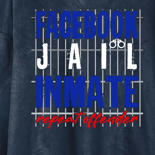 Funny Facebook Jail Inmate Repeat Offender Hooded Wearable Blanket