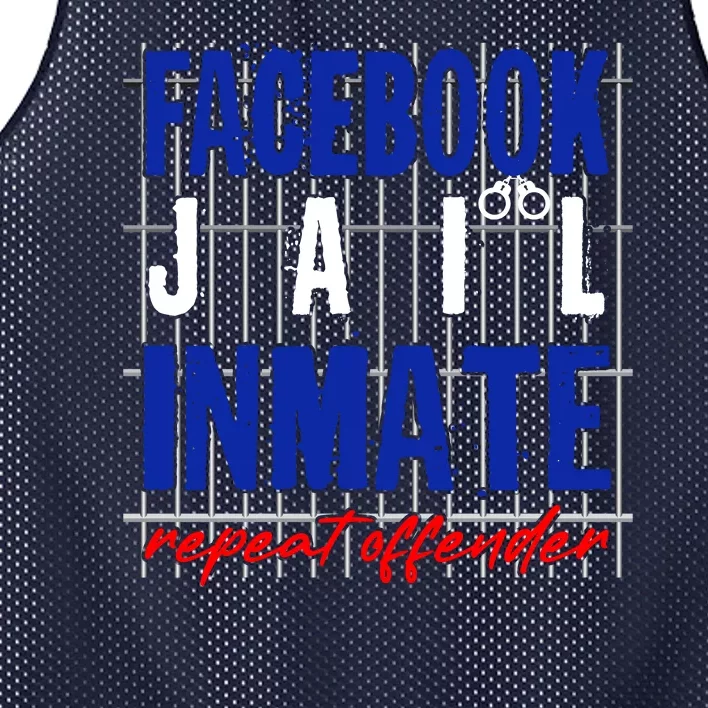 Funny Facebook Jail Inmate Repeat Offender Mesh Reversible Basketball Jersey Tank