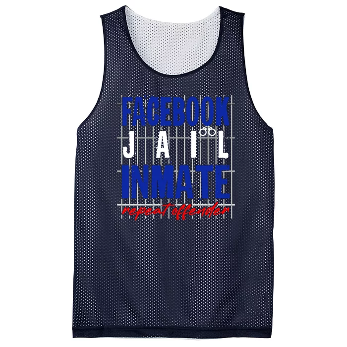 Funny Facebook Jail Inmate Repeat Offender Mesh Reversible Basketball Jersey Tank