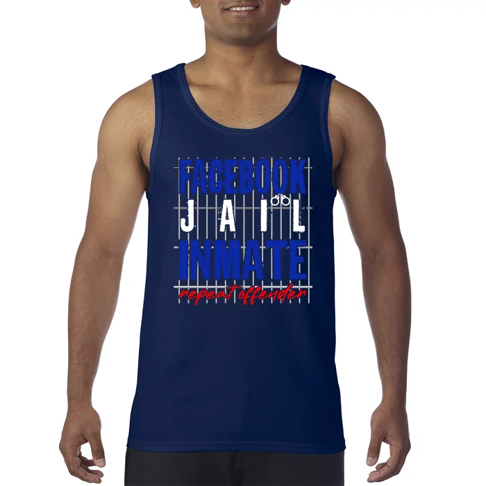 Funny Facebook Jail Inmate Repeat Offender Tank Top