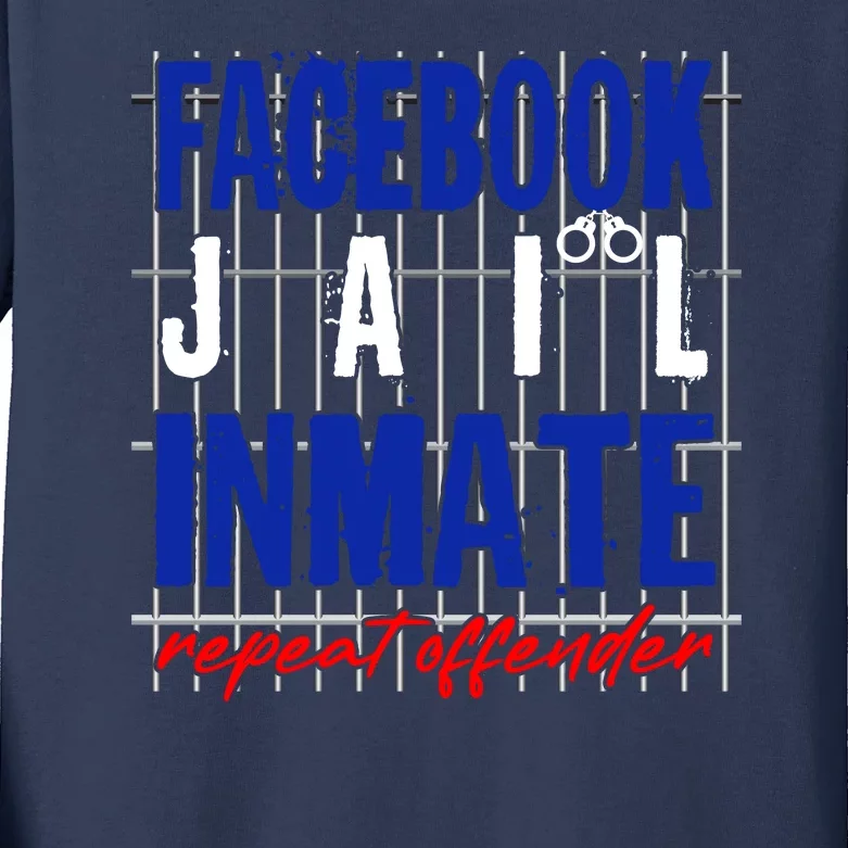 Funny Facebook Jail Inmate Repeat Offender Kids Long Sleeve Shirt