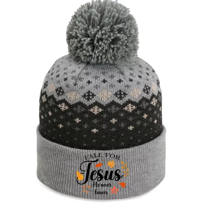 Fall For Jesus He Never Leaves Christianity The Baniff Cuffed Pom Beanie