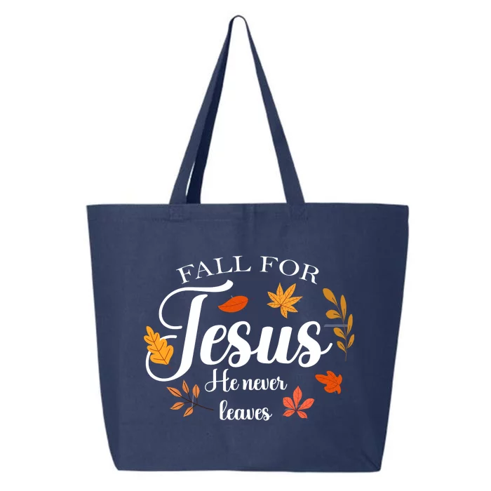 Fall For Jesus He Never Leaves Christianity 25L Jumbo Tote