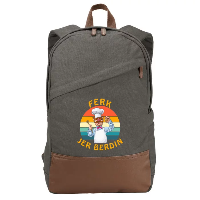 Funny Ferk Jer Berdin Swedish Chef Vintage Cotton Canvas Backpack