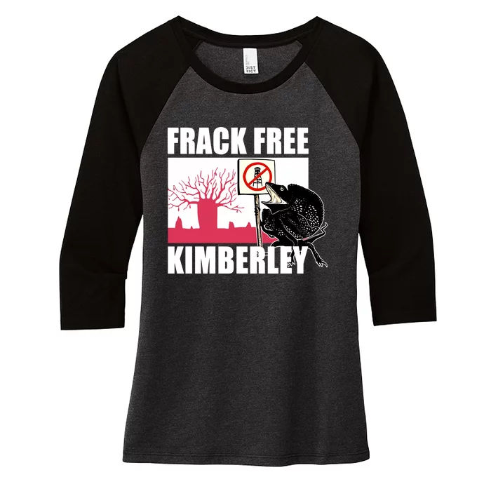 Frack Free Kimberley Lizard Women's Tri-Blend 3/4-Sleeve Raglan Shirt