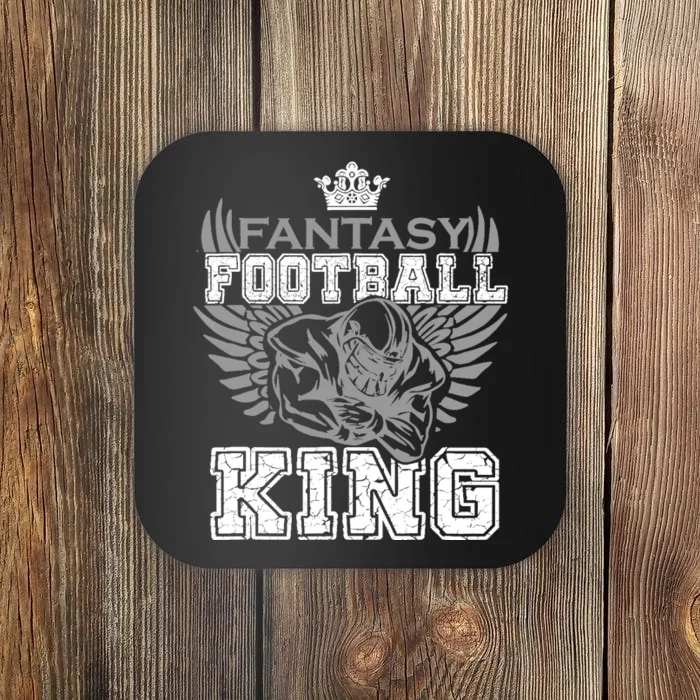 Fantasy Football King Funny Draft Day Champion Party Sports Coaster