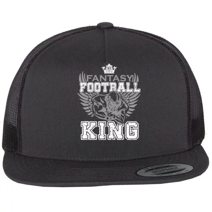 Fantasy Football King Funny Draft Day Champion Party Sports Flat Bill Trucker Hat