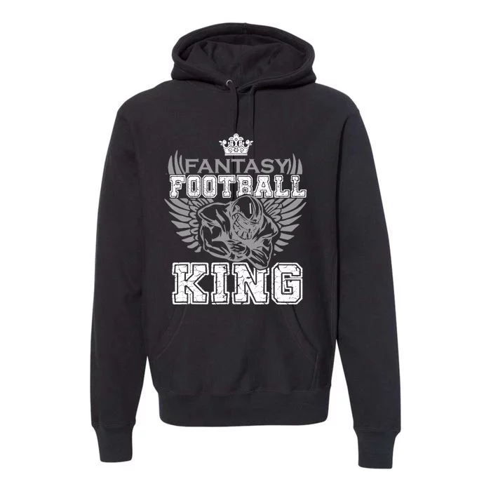 Fantasy Football King Funny Draft Day Champion Party Sports Premium Hoodie