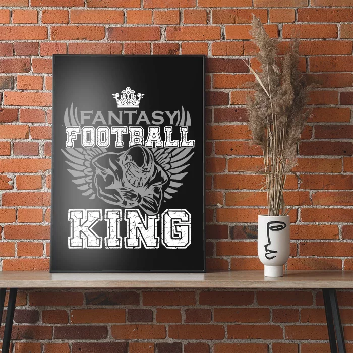 Fantasy Football King Funny Draft Day Champion Party Sports Poster