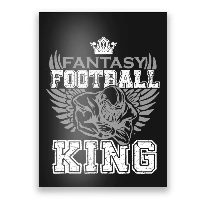 Fantasy Football King Funny Draft Day Champion Party Sports Poster