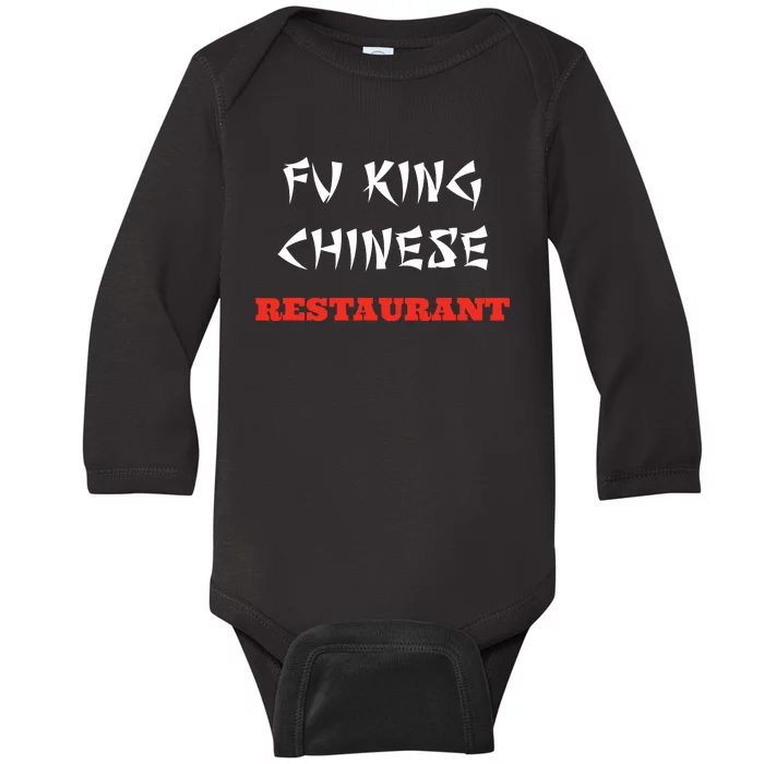 Funny Fu King Chinese Restaurant Joke Novelty Baby Long Sleeve Bodysuit