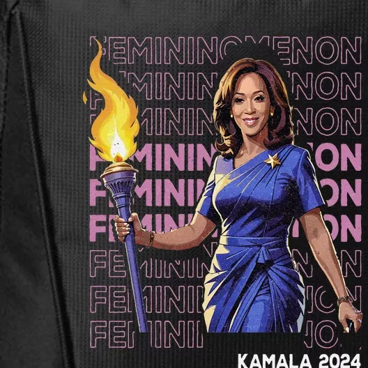 Funny Femininomenon Kamala Harris Retro Madam President 2024 City Backpack