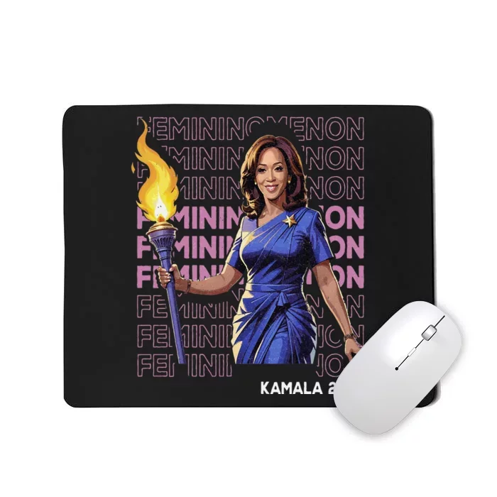 Funny Femininomenon Kamala Harris Retro Madam President 2024 Mousepad