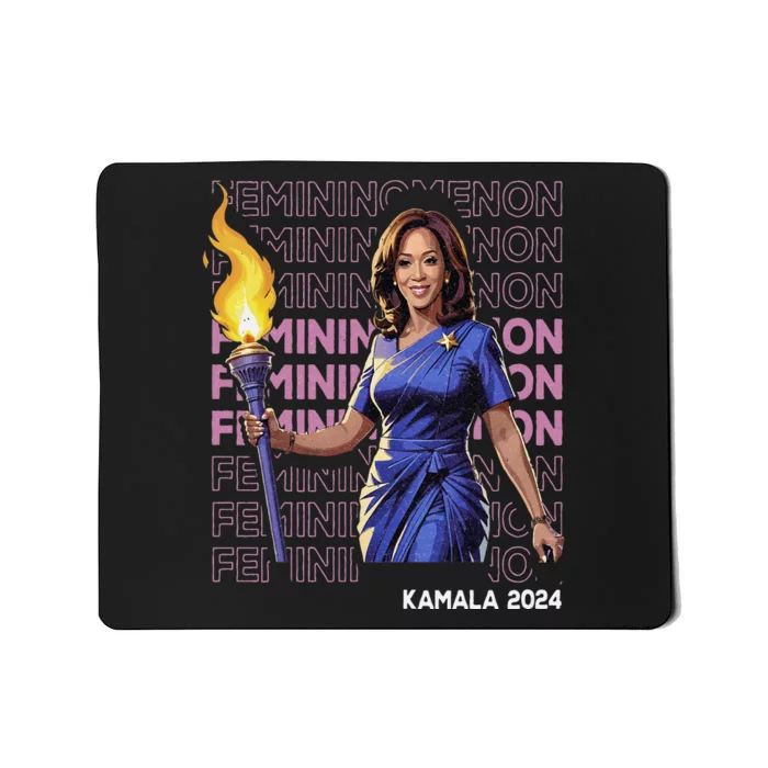 Funny Femininomenon Kamala Harris Retro Madam President 2024 Mousepad