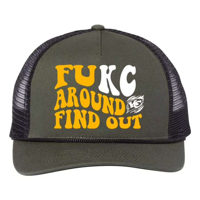 Fuck FUKC Kansas City Around Find Out Retro Rope Trucker Hat Cap