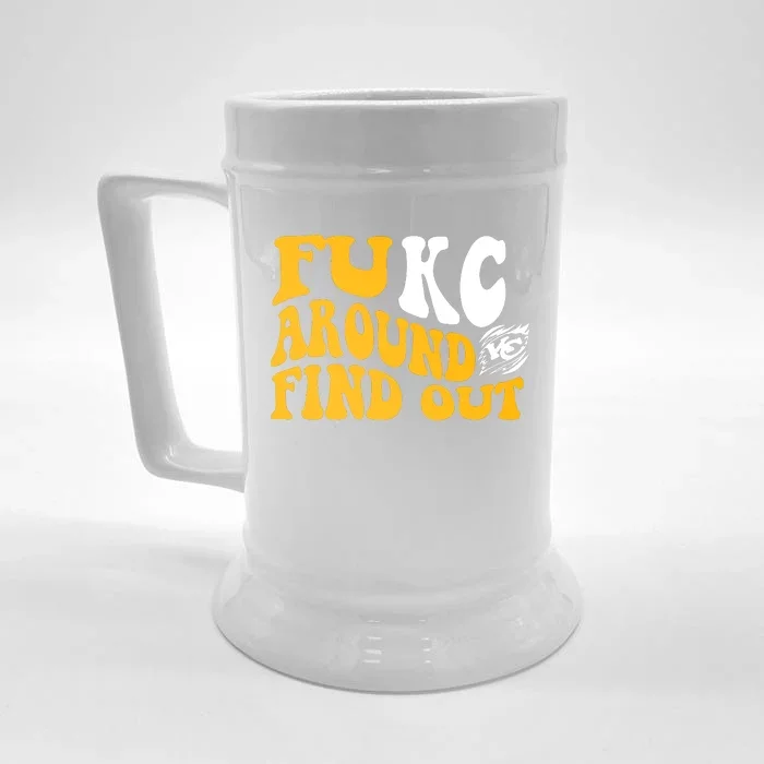 Fuck FUKC Kansas City Around Find Out Front & Back Beer Stein