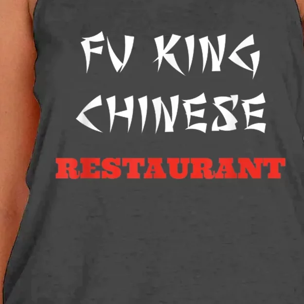 Funny Fu King Chinese Restaurant Joke Women's Knotted Racerback Tank