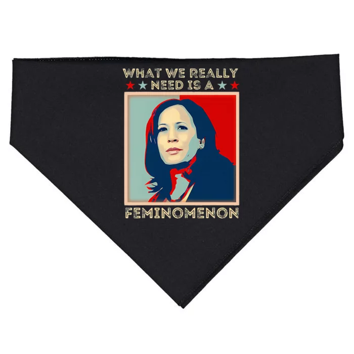 Femininomenon Funny Kamala Harris 2024 USA-Made Doggie Bandana