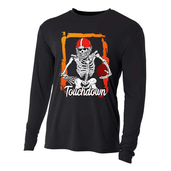 Football For Kids Halloween Skeleton Cooling Performance Long Sleeve Crew