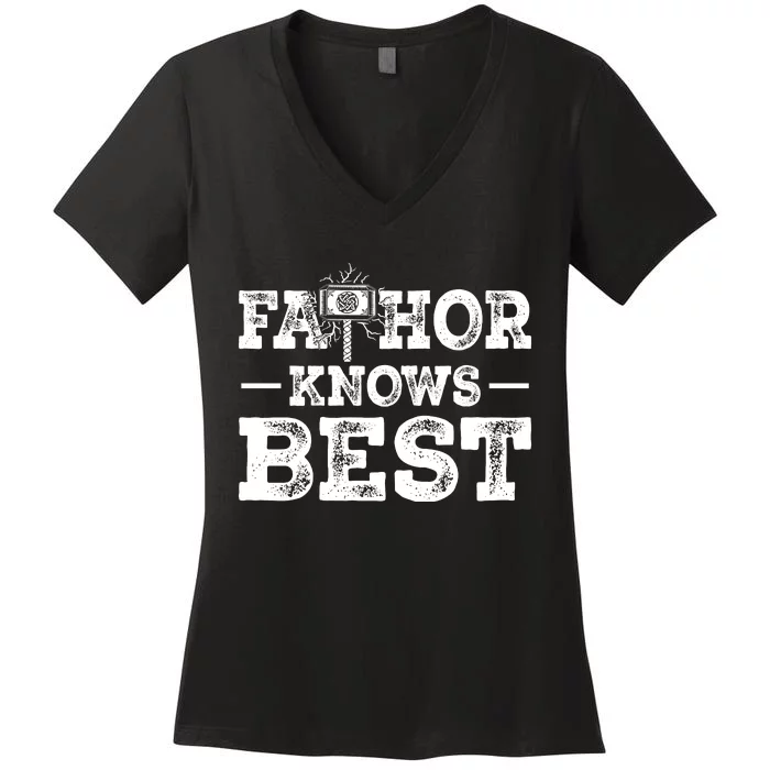 Father Fathor Knows Best T Women's V-Neck T-Shirt