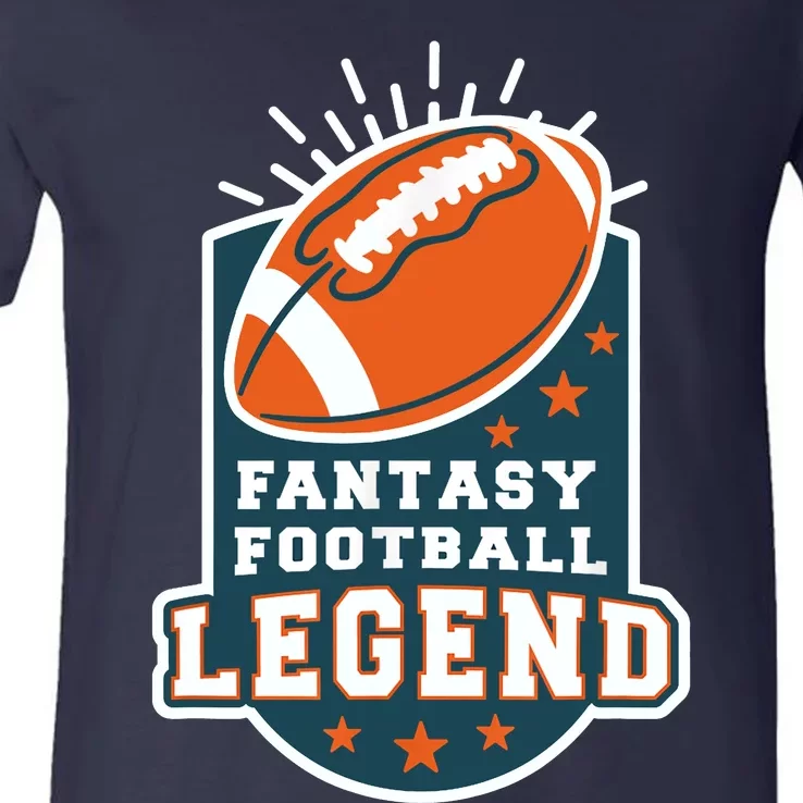 Fantasy Football League Legend Trophy V-Neck T-Shirt