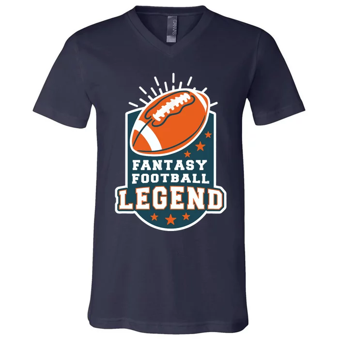 Fantasy Football League Legend Trophy V-Neck T-Shirt