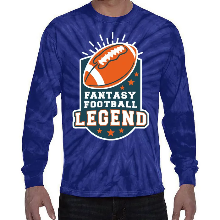 Fantasy Football League Legend Trophy Tie-Dye Long Sleeve Shirt