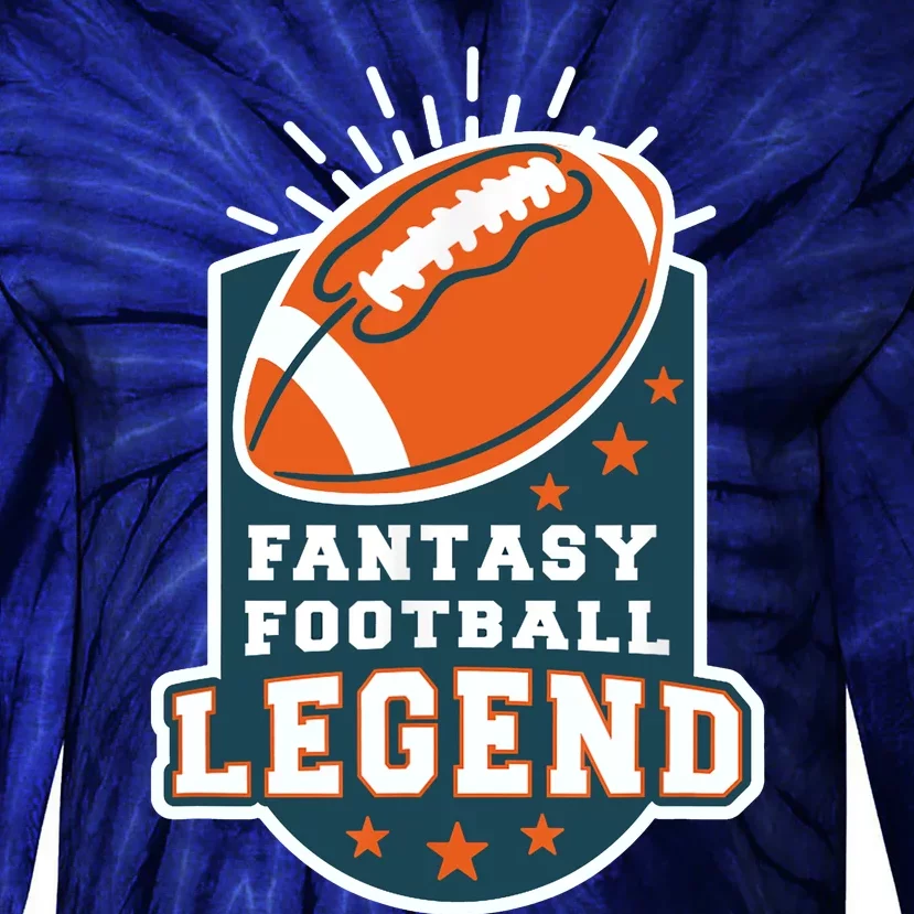 Fantasy Football League Legend Trophy Tie-Dye Long Sleeve Shirt