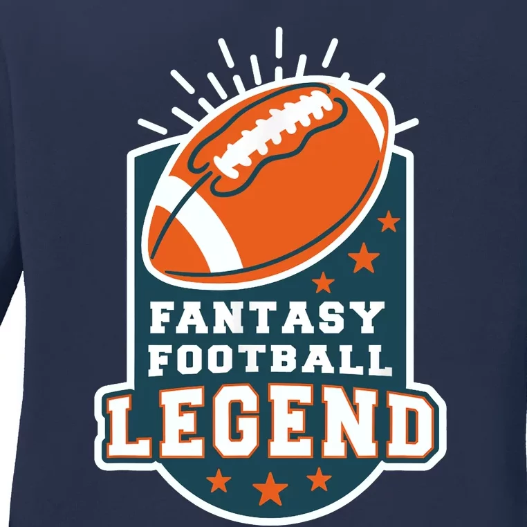 Fantasy Football League Legend Trophy Ladies Long Sleeve Shirt