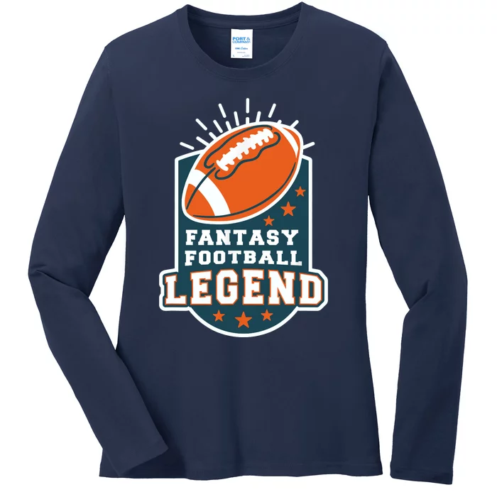 Fantasy Football League Legend Trophy Ladies Long Sleeve Shirt