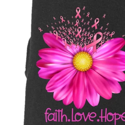 Floral Faith Love Hope Breast Cancer Awareness Doggie 3-End Fleece Hoodie