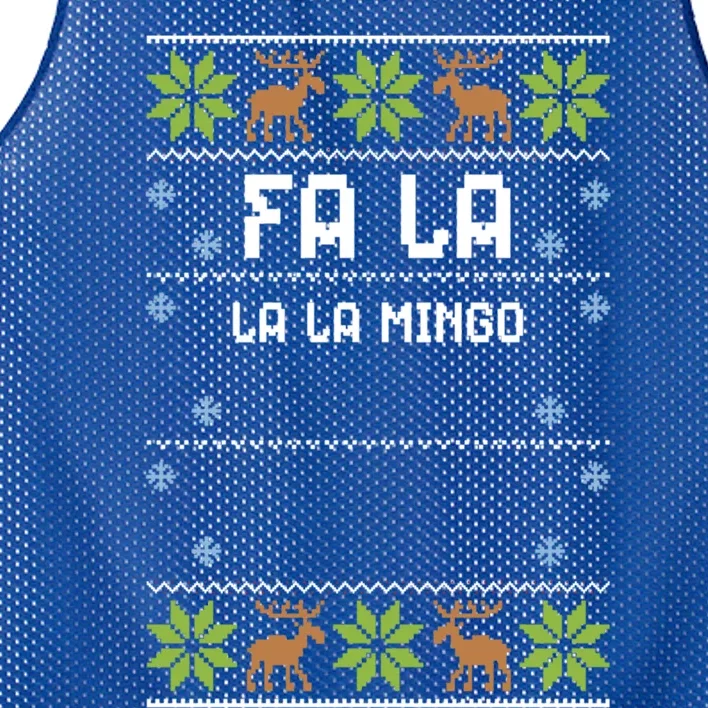 Flamingo: Fa La La La Mingo Ugly Christmas Gift Mesh Reversible Basketball Jersey Tank