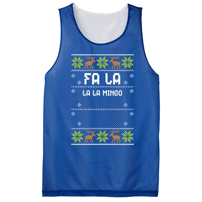 Flamingo: Fa La La La Mingo Ugly Christmas Gift Mesh Reversible Basketball Jersey Tank