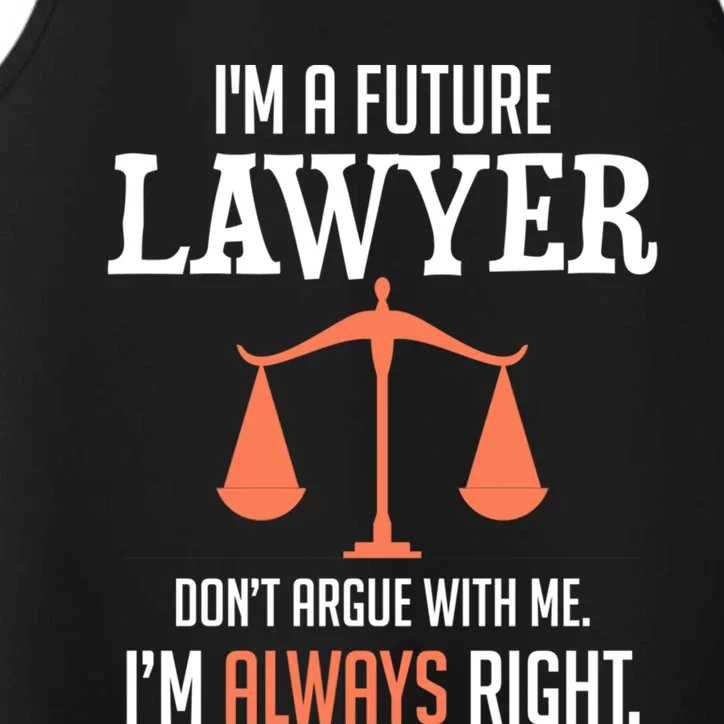 Funny Future Lawyer Law School Student Gift Meaningful Gift Performance Tank