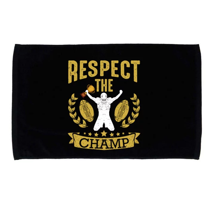 Fantasy Football League Champion Respect The Champ Trophy Gift Microfiber Hand Towel