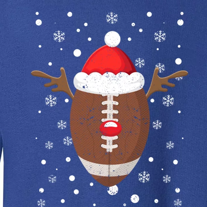 Football Fan Lover Reindeer Antlers Christmas Funny Xmas Elk Gift Toddler Sweatshirt