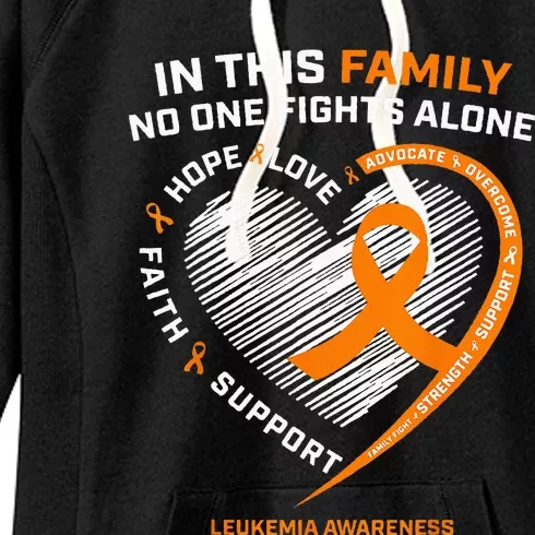 Family Fight Leukemia Awareness Products Gift Women's Fleece Hoodie