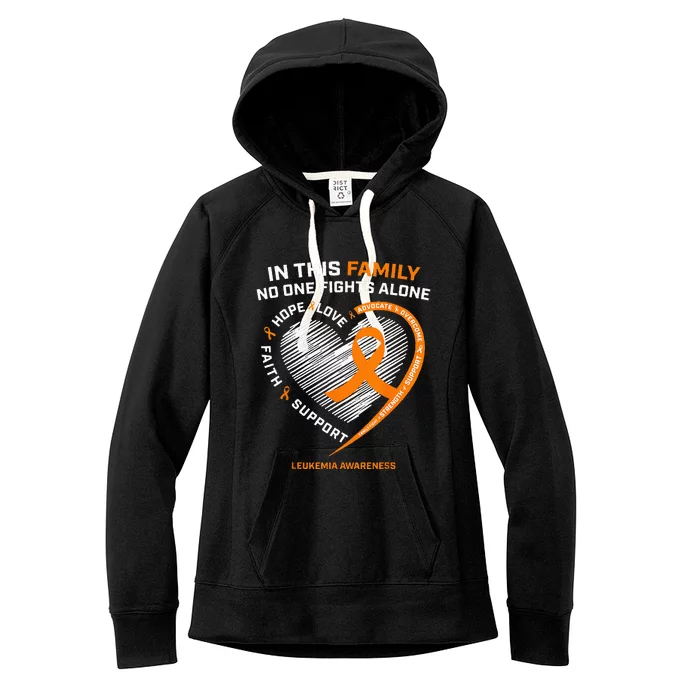 Family Fight Leukemia Awareness Products Gift Women's Fleece Hoodie