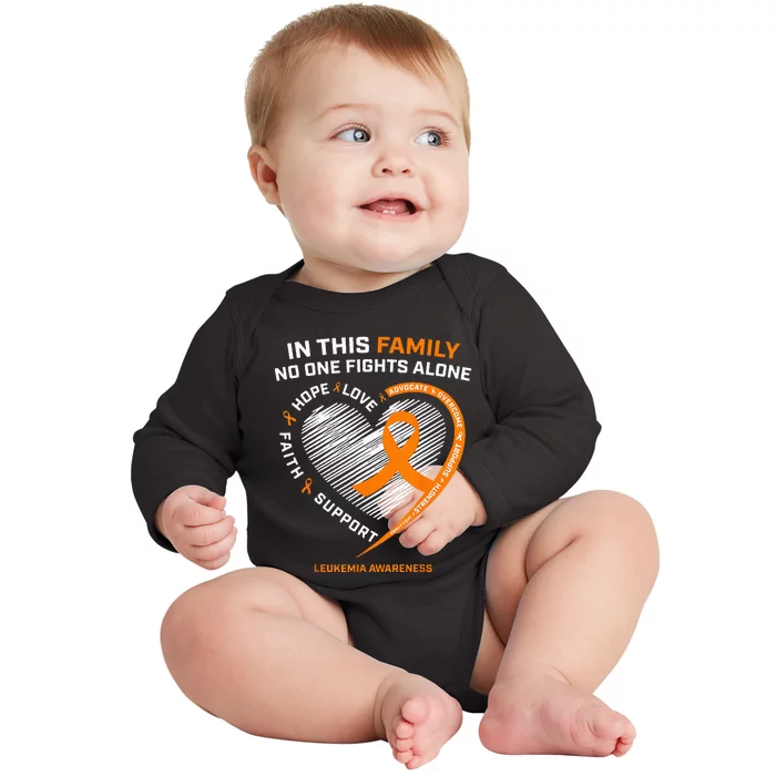 Family Fight Leukemia Awareness Products Gift Baby Long Sleeve Bodysuit