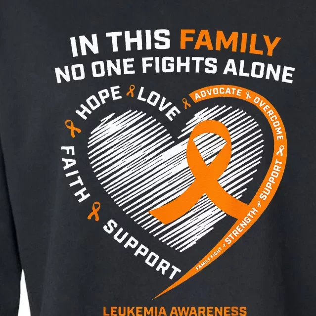 Family Fight Leukemia Awareness Products Gift Cropped Pullover Crew