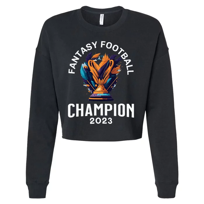 Fantasy Football League Champion Winner Cropped Pullover Crew