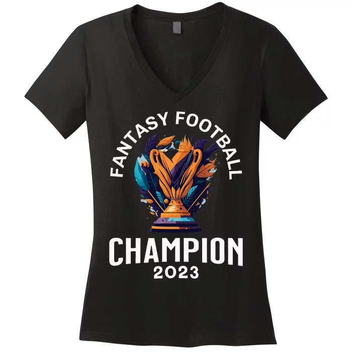 Fantasy Football League Champion Winner Women's V-Neck T-Shirt