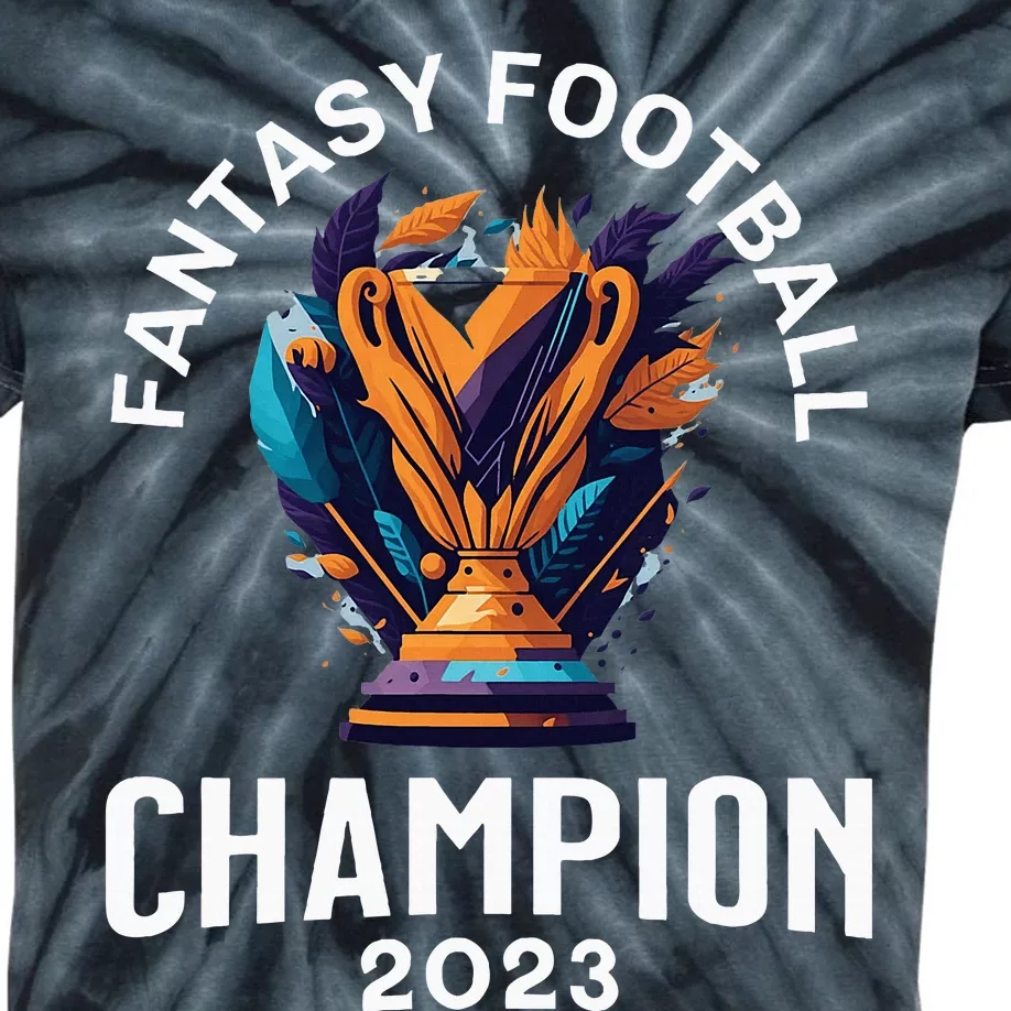 Fantasy Football League Champion Winner Kids Tie-Dye T-Shirt