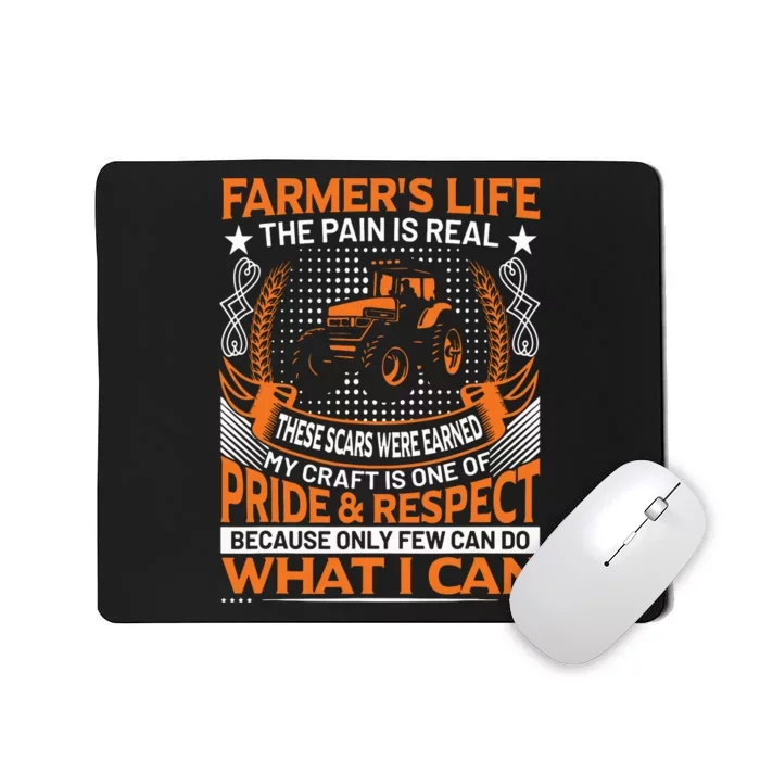 Funny Farmers Life Tractors Planting Crops Men Women Mousepad