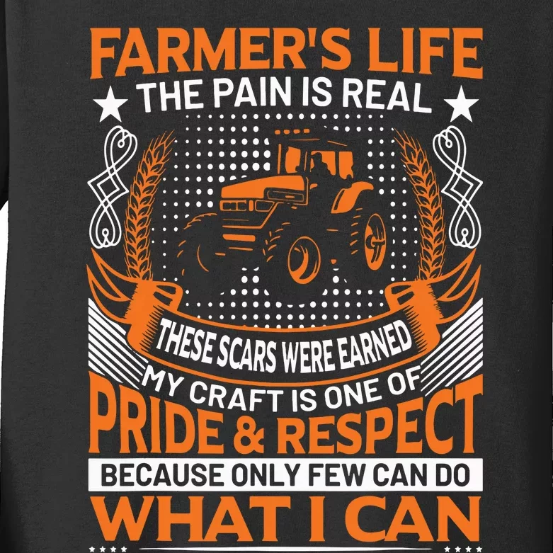 Funny Farmers Life Tractors Planting Crops Men Women Kids Long Sleeve Shirt