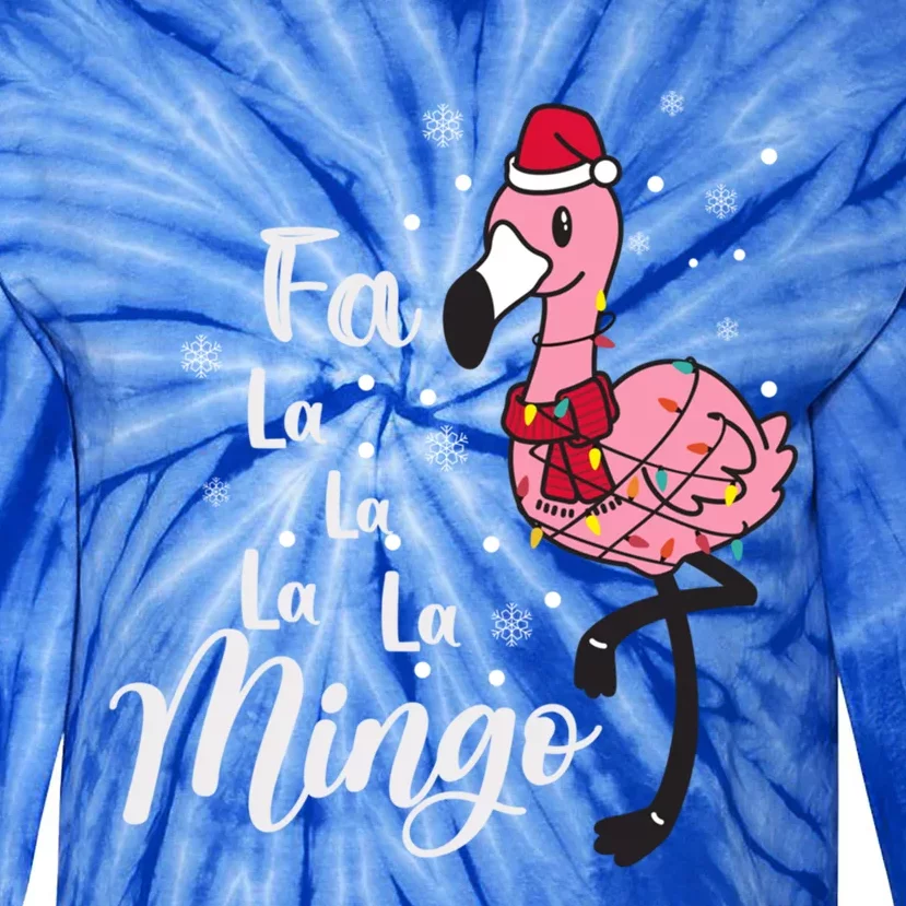 Funny Fa La La La Mingo Flamingo Christmas Family Matching Gift Tie-Dye Long Sleeve Shirt