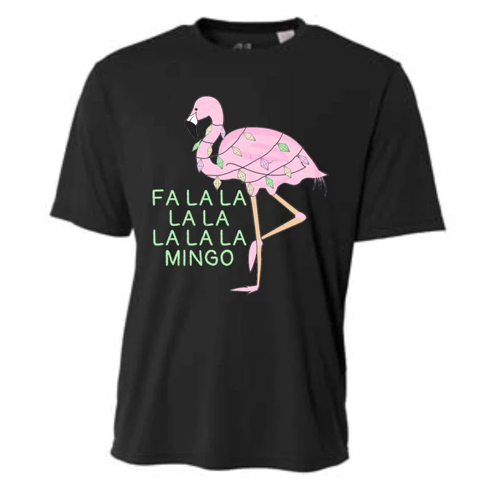 Funny Fa La La La Mingo Flamingo Christmas Gift Cooling Performance Crew T-Shirt